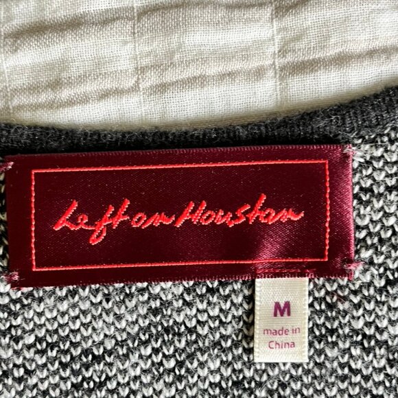 Left on Houston Black and Grey Native Print Long Sweater Coat, Sz M - Picture 8 of 8